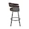 Armen Living Chelsea 29" Swivel Bar Stool with Java Silver Finish and Chocolate Faux Leather LCCSBAJVCHO30 - alternate 6